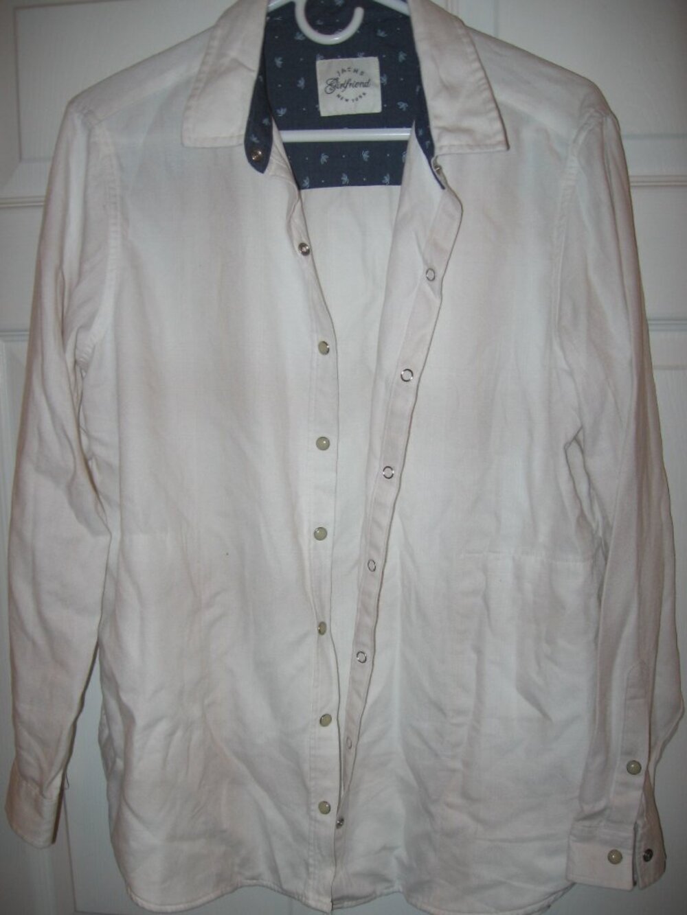 JACHS New York Girlfriend Snap Front Western Shirt Women's Large Faux Pearl Snap